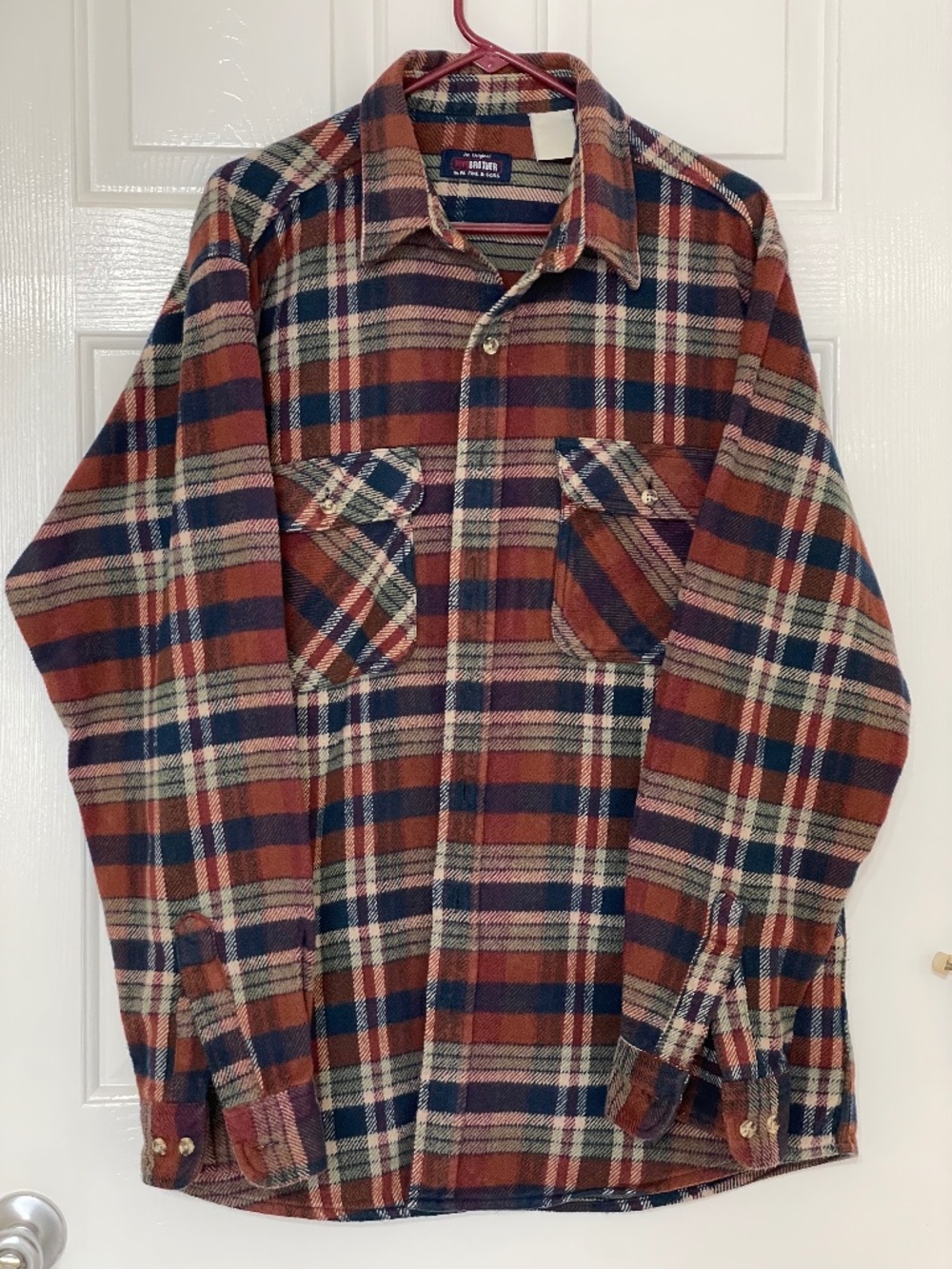 Vintage Five Brother Plaid Flannel Shirt XL Heavyweight M. Fine & Sons VGC